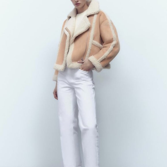 Zara Jackets & Blazers - ZARA Women's Faux Shearling Double Faced Jacket(Light-camel, US XL/EUR XL)